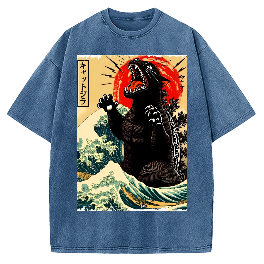 Monster Ukiyoe Vintage Washed T-shirt