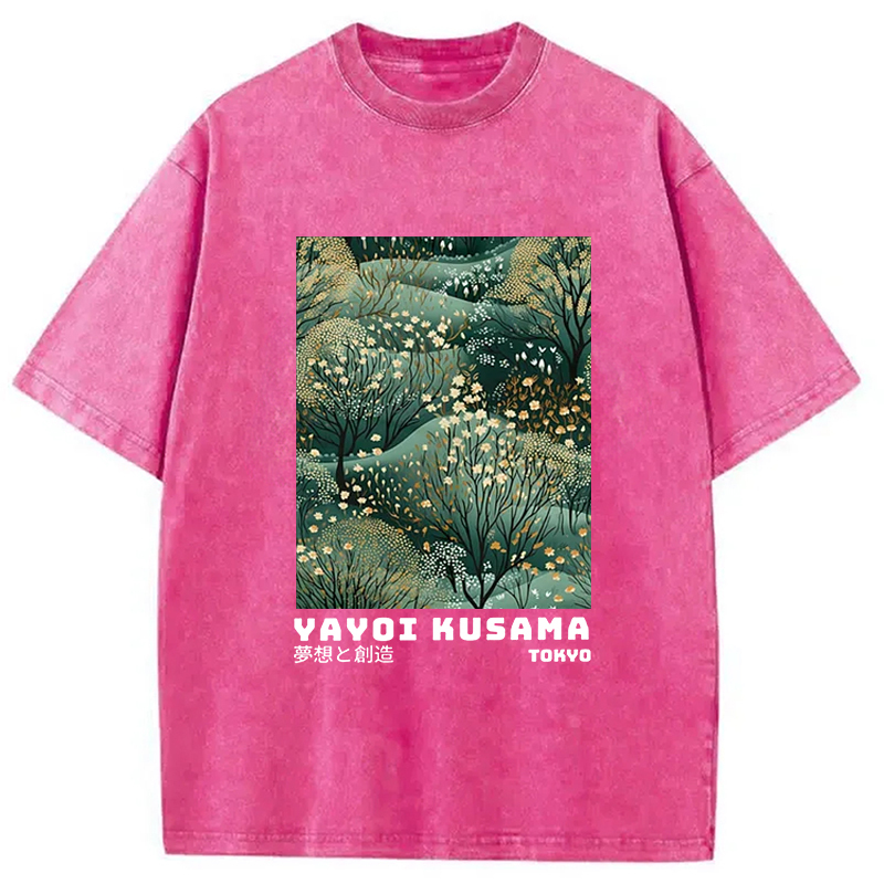 Tokyo-Assassin Yayoi Kusama Abstract Japanese Washed T-Shirt-Tokyo Assassin