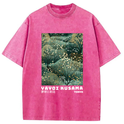 Tokyo-Assassin Yayoi Kusama Abstract Japanese Washed T-Shirt-Tokyo Assassin