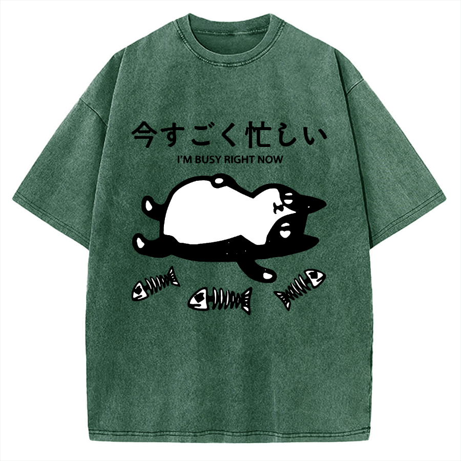 Tokyo-Tiger I'm Busy Right Now Vintage Washed T-shirt