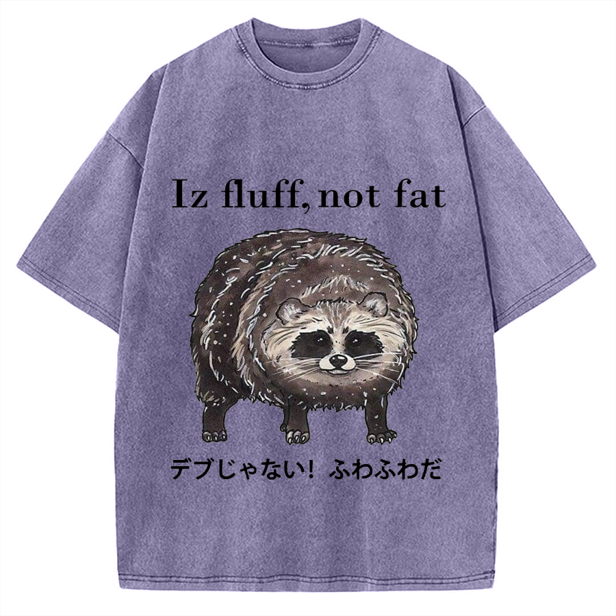 Iz fluff not fat Cute raccoon Vintage Washed T-shirt