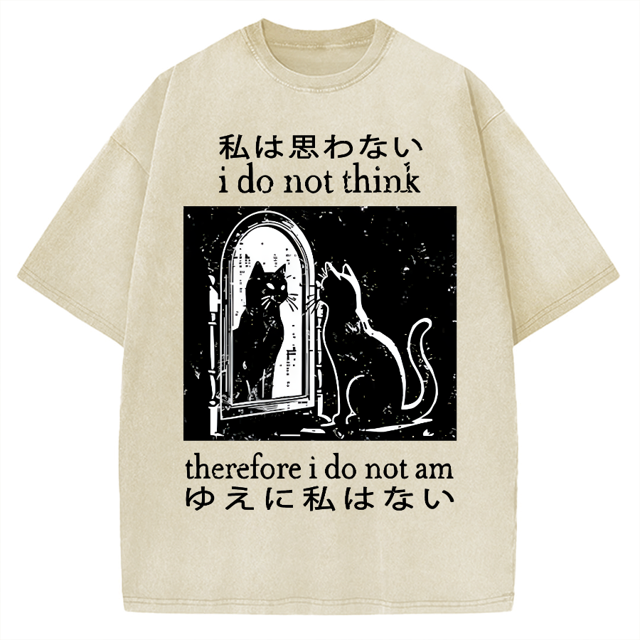 Thinking Cat Vintage Washed T-shirt