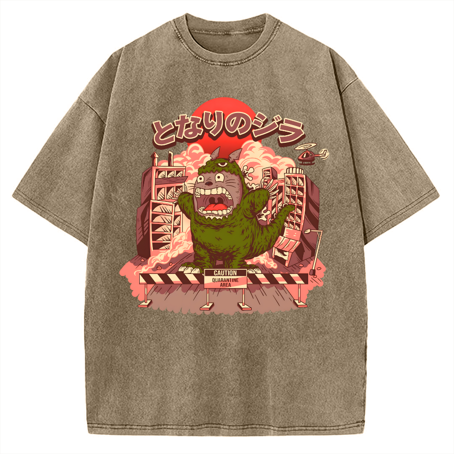 Tokyo-Assassin My Neighbor Zilla Kaiju Vintage Washed T-shirt