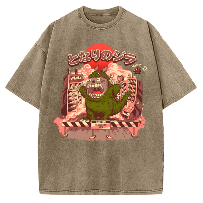 Tokyo-Assassin My Neighbor Zilla Kaiju Vintage Washed T-shirt