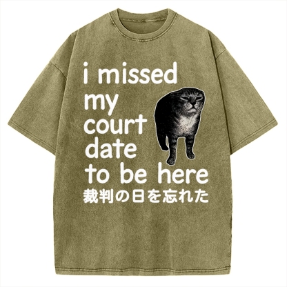 Funny Forgetful Cat Vintage Washed T-shirt
