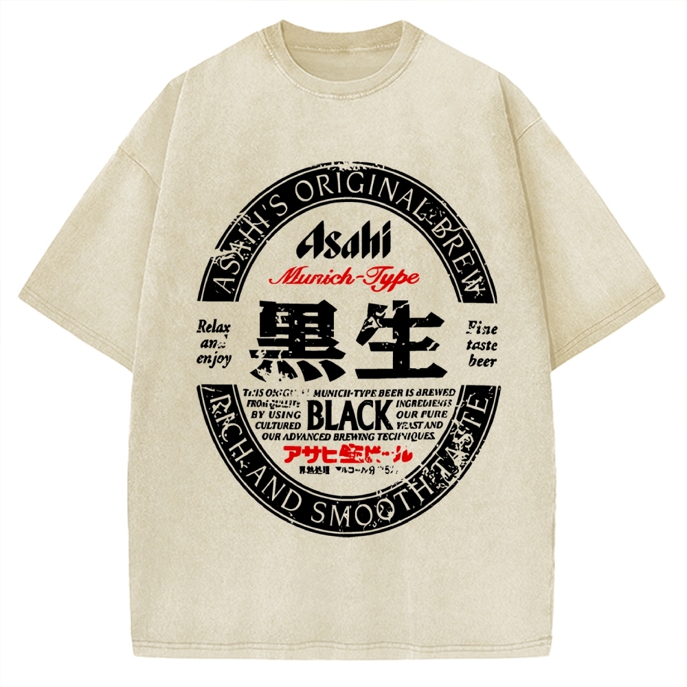 Japanese Dark Beer Vintage Washed T-shirt