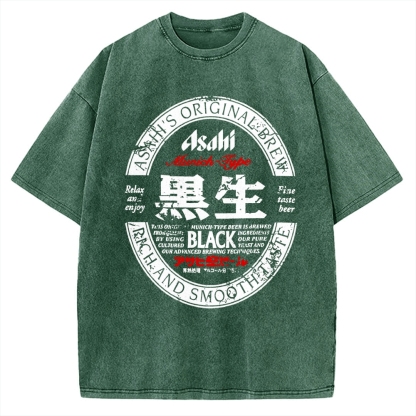 Japanese Dark Beer Vintage Washed T-shirt