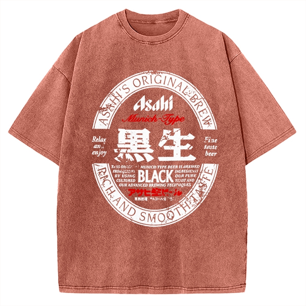 Japanese Dark Beer Vintage Washed T-shirt