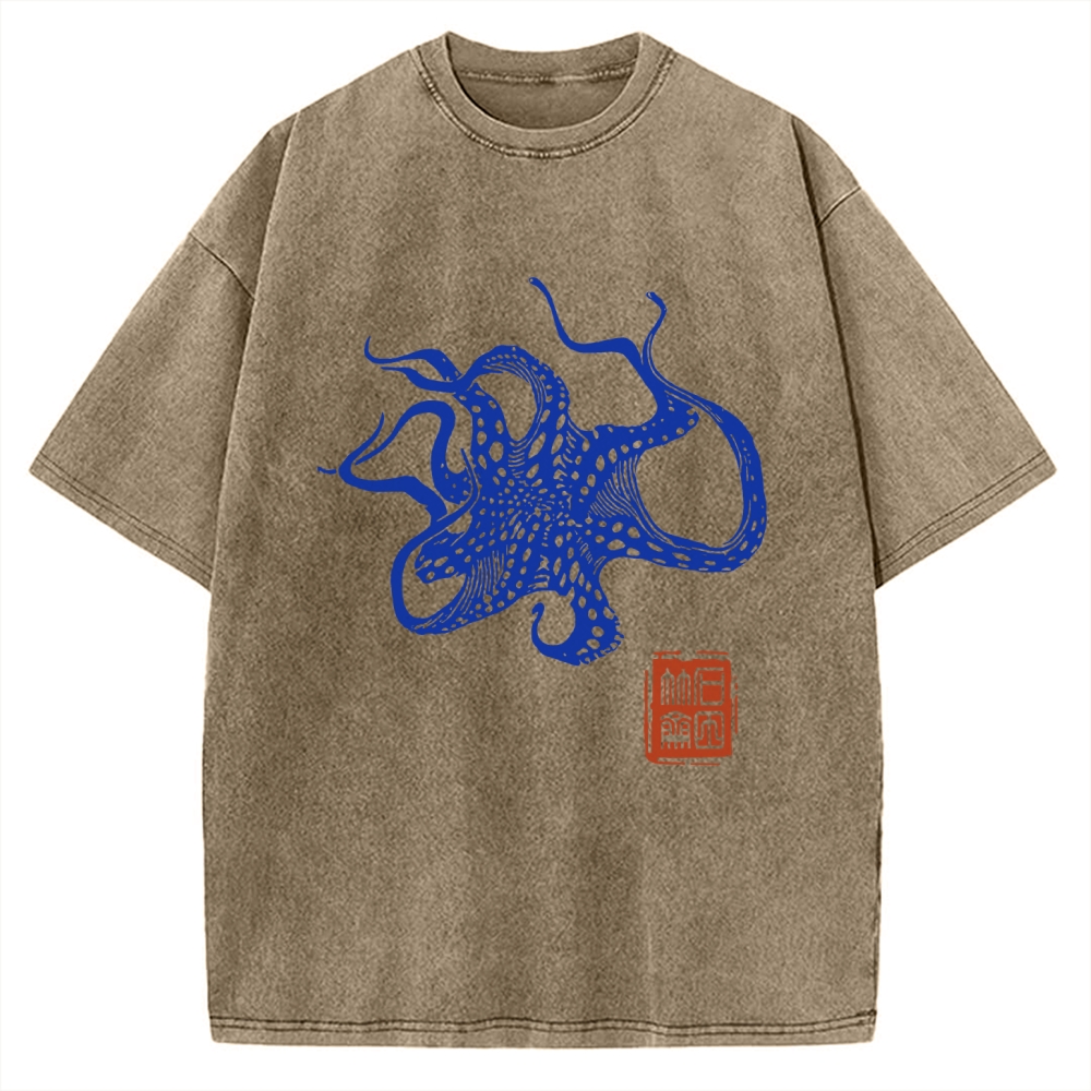 Octopus Lacking Serotonin Vintage Washed T-shirt