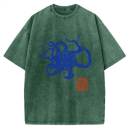 Octopus Lacking Serotonin Vintage Washed T-shirt