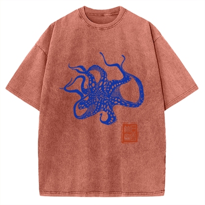 Octopus Lacking Serotonin Vintage Washed T-shirt