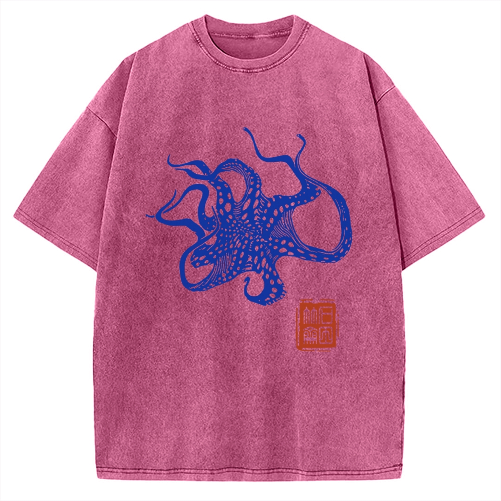 Octopus Lacking Serotonin Vintage Washed T-shirt