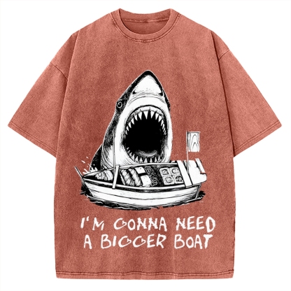 Shark Eating Sushi Vintage Washed T-shirt