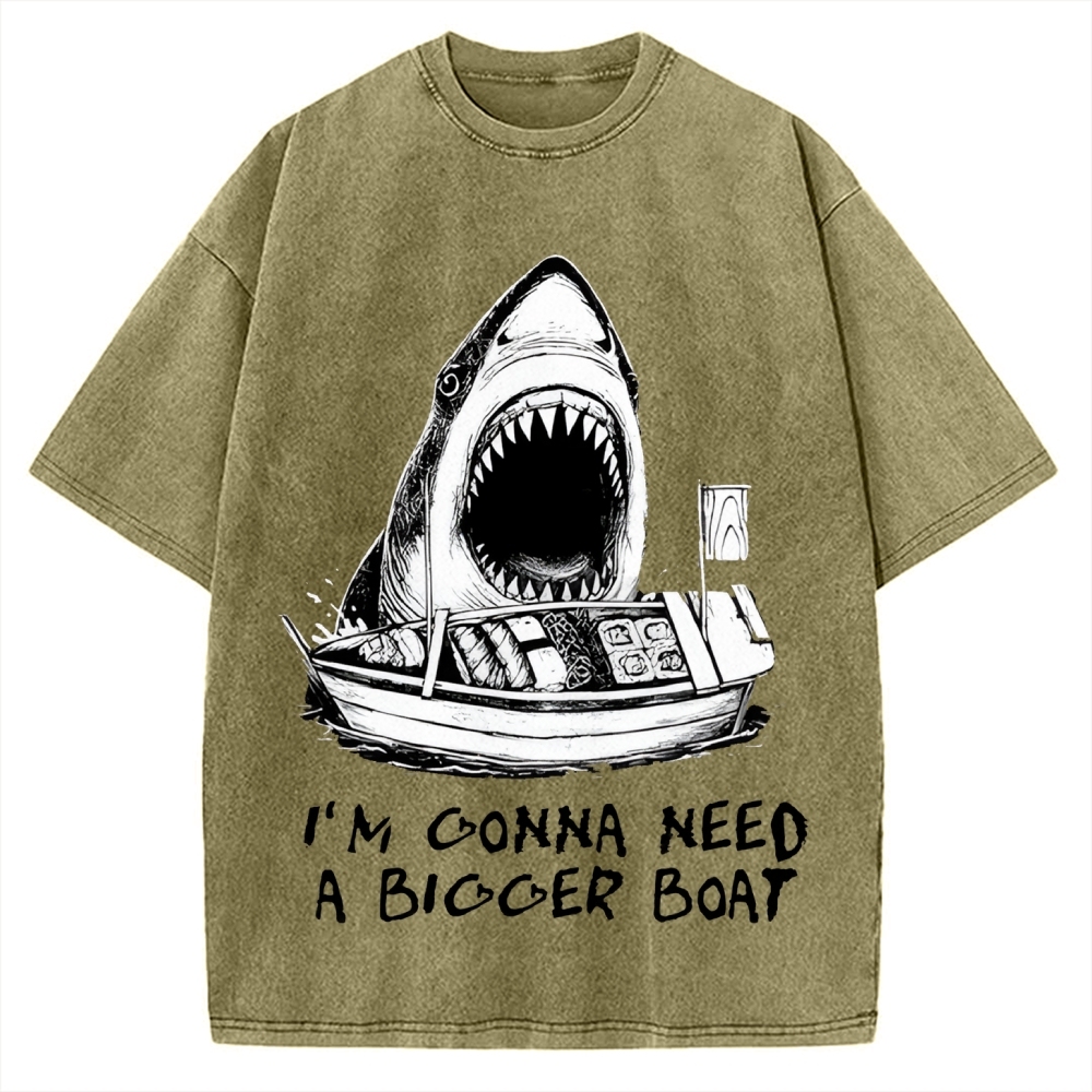 Shark Eating Sushi Vintage Washed T-shirt