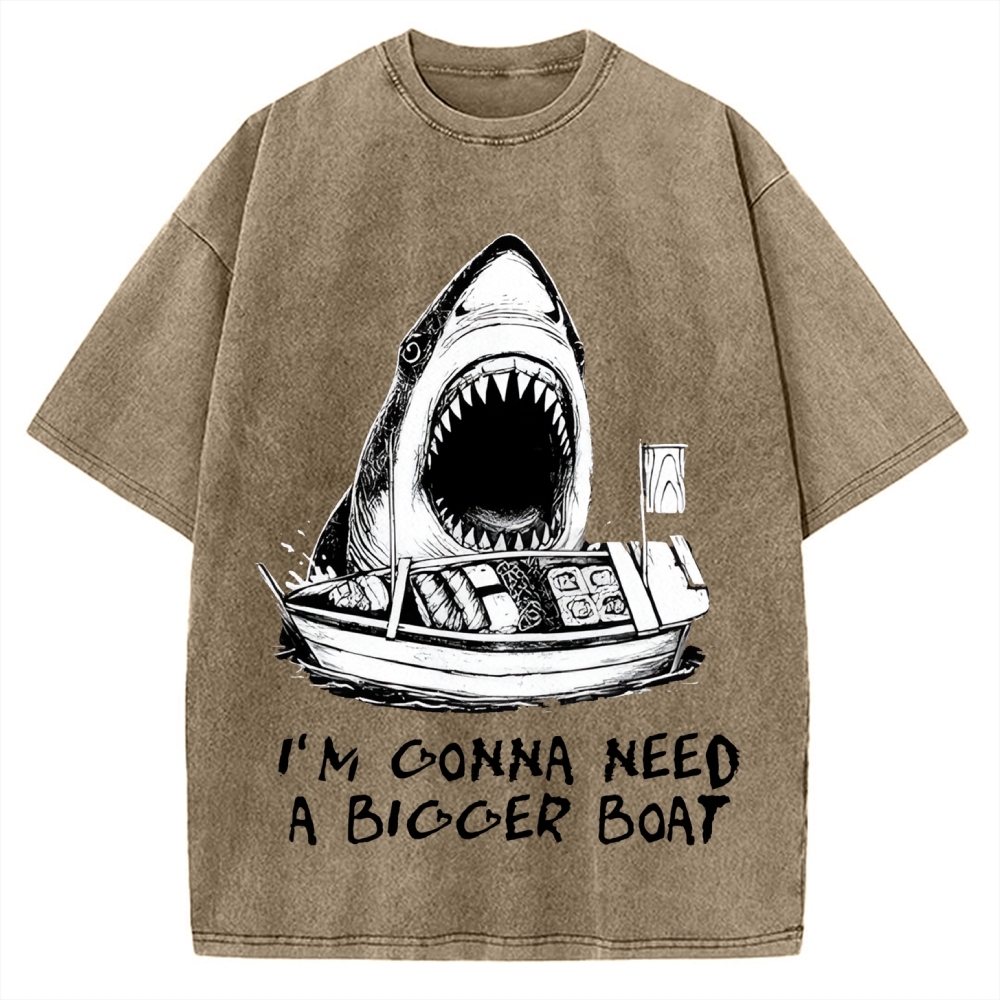 Shark Eating Sushi Vintage Washed T-shirt