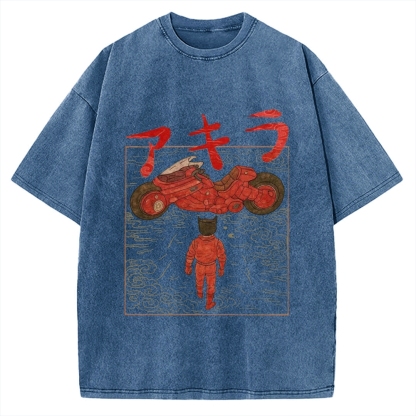 Neo Tokyo Cat Ukiyo-e Kawaii Japanese Vintage Washed T-shirt