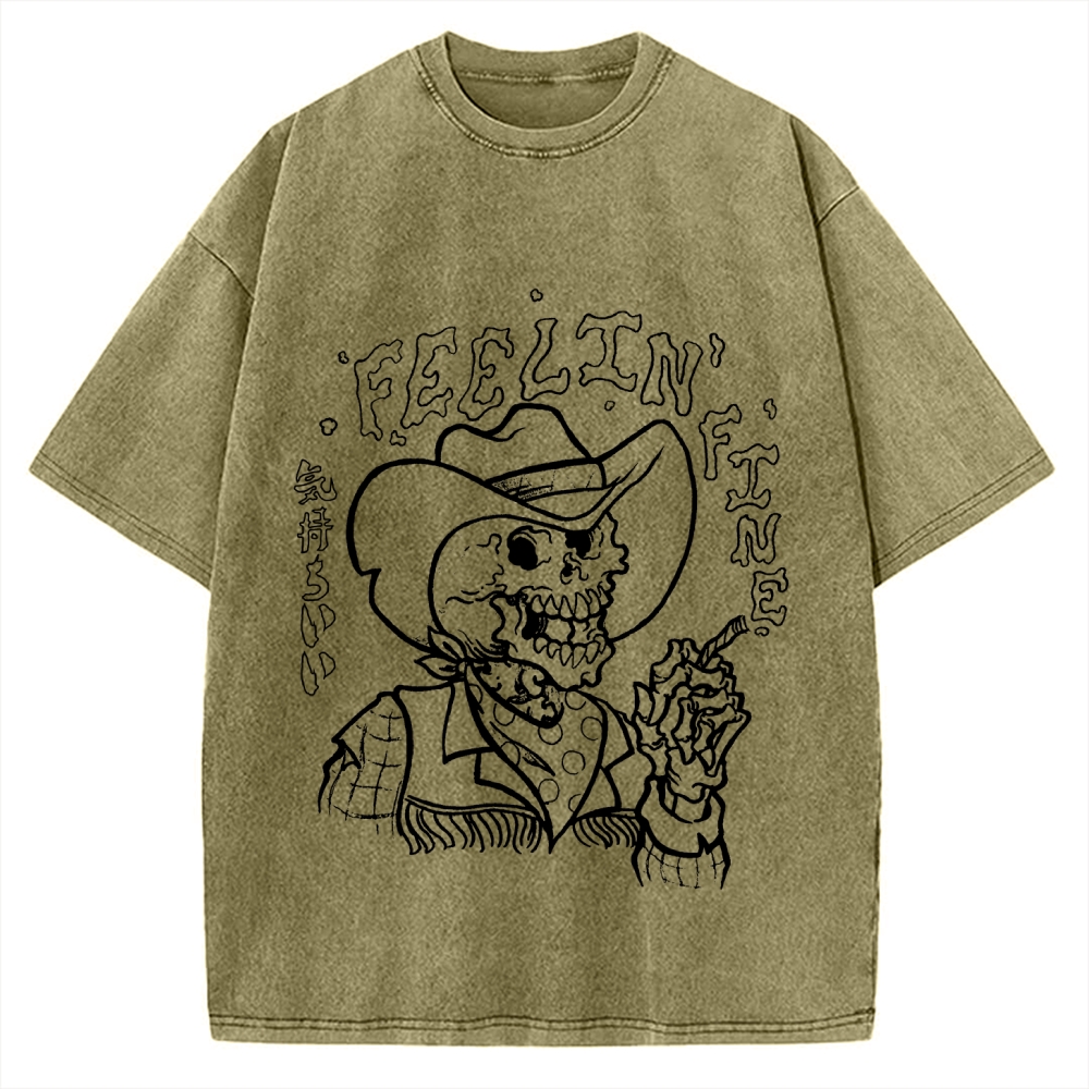 Feelin Fine Skeleton Vintage Washed T-shirt