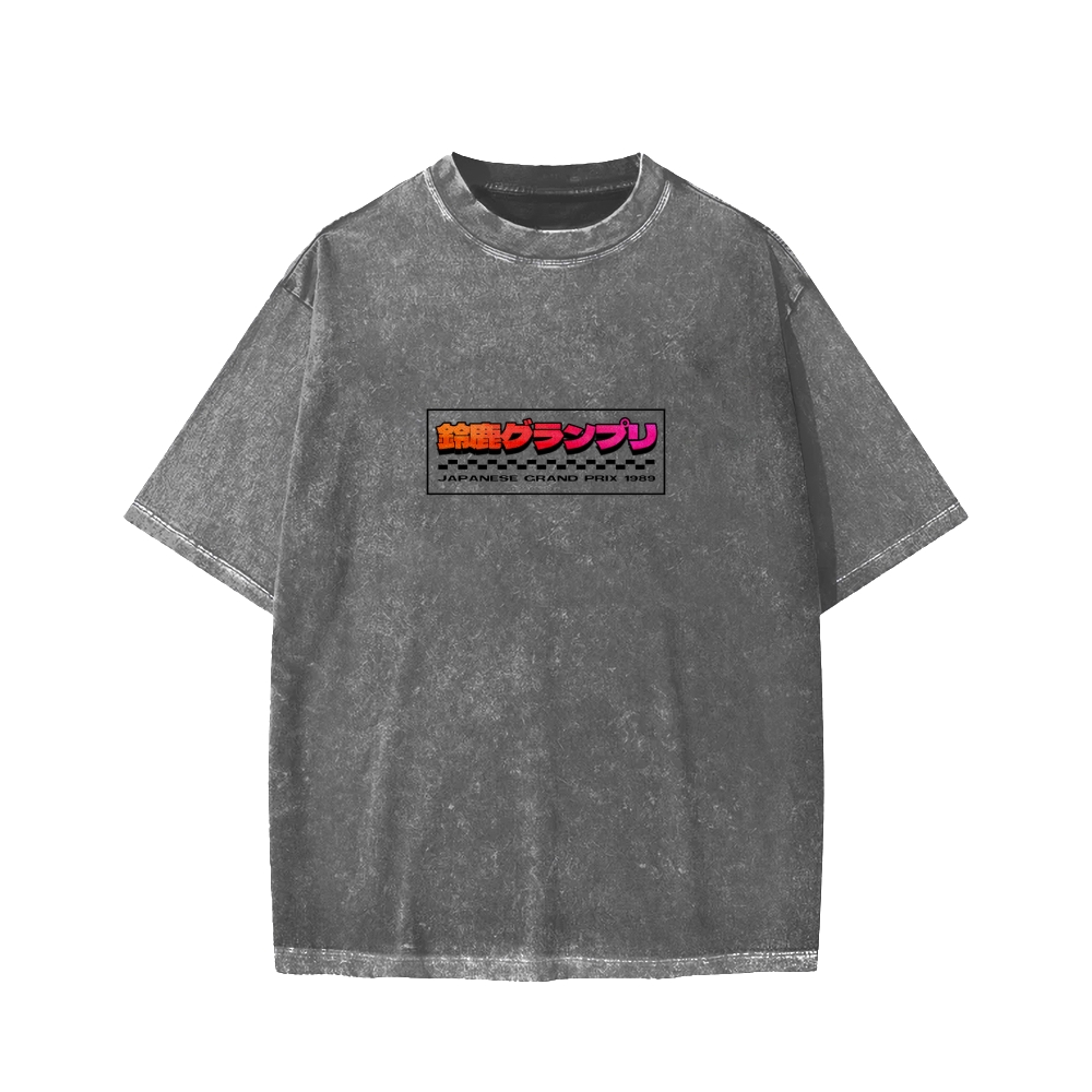 Tokyo-Assassin Japanese Grand Prix 1989  Front And Back Printing Washed T-shirt