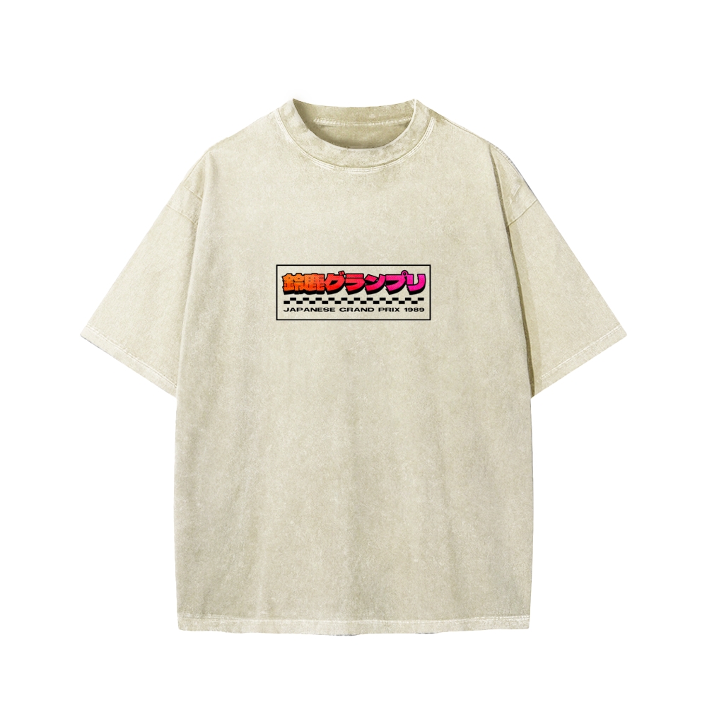 Tokyo-Assassin Japanese Grand Prix 1989  Front And Back Printing Washed T-shirt
