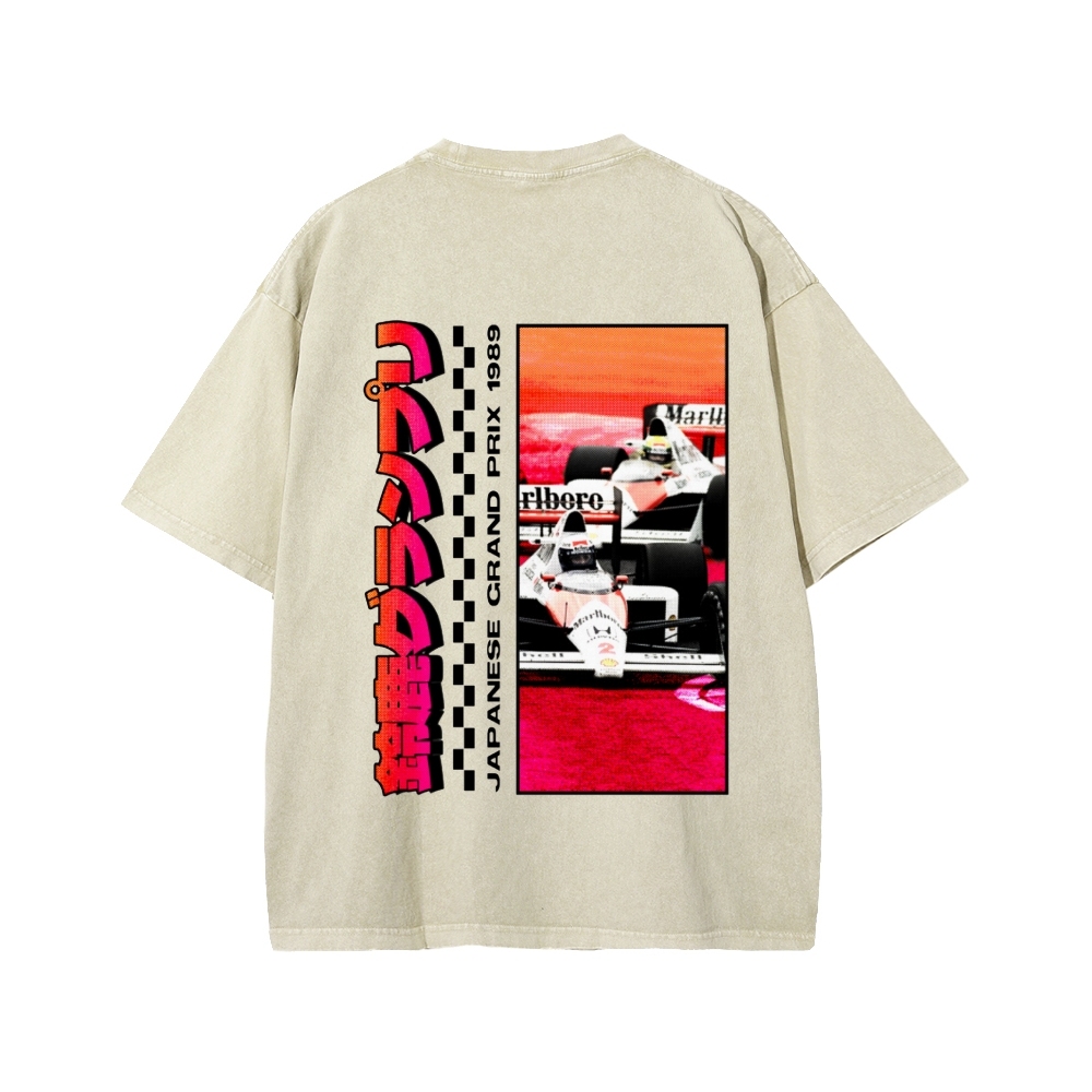 Tokyo-Assassin Japanese Grand Prix 1989  Front And Back Printing Washed T-shirt