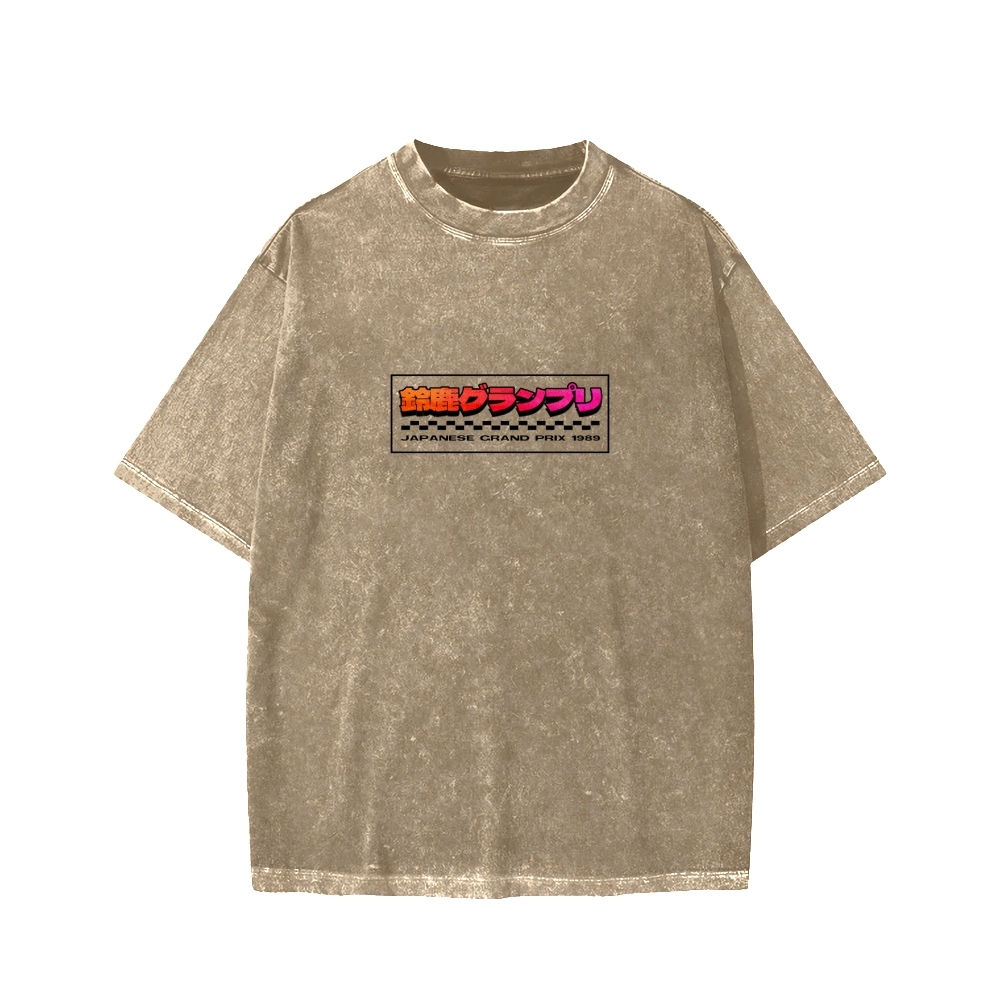Tokyo-Assassin Japanese Grand Prix 1989  Front And Back Printing Washed T-shirt