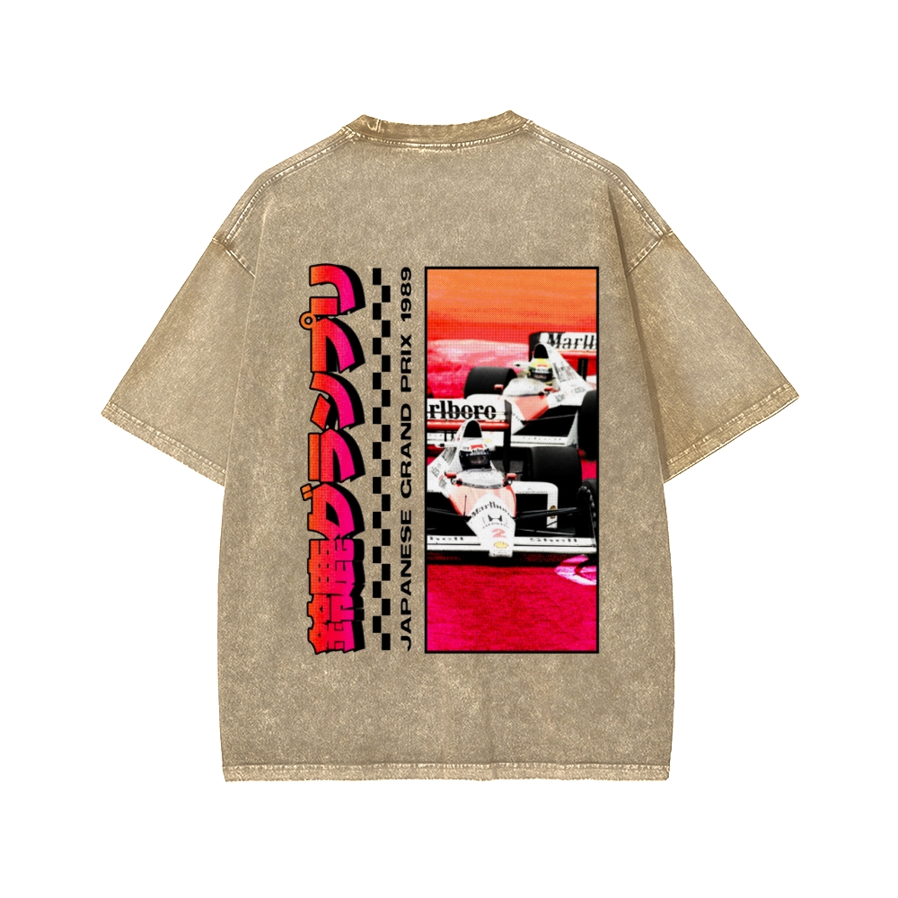 Tokyo-Assassin Japanese Grand Prix 1989  Front And Back Printing Washed T-shirt