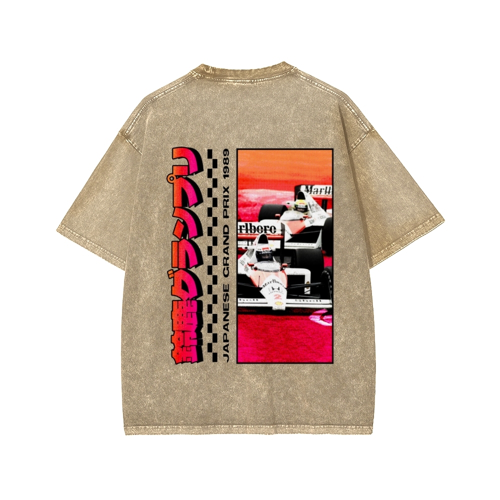 Tokyo-Assassin Japanese Grand Prix 1989  Front And Back Printing Washed T-shirt