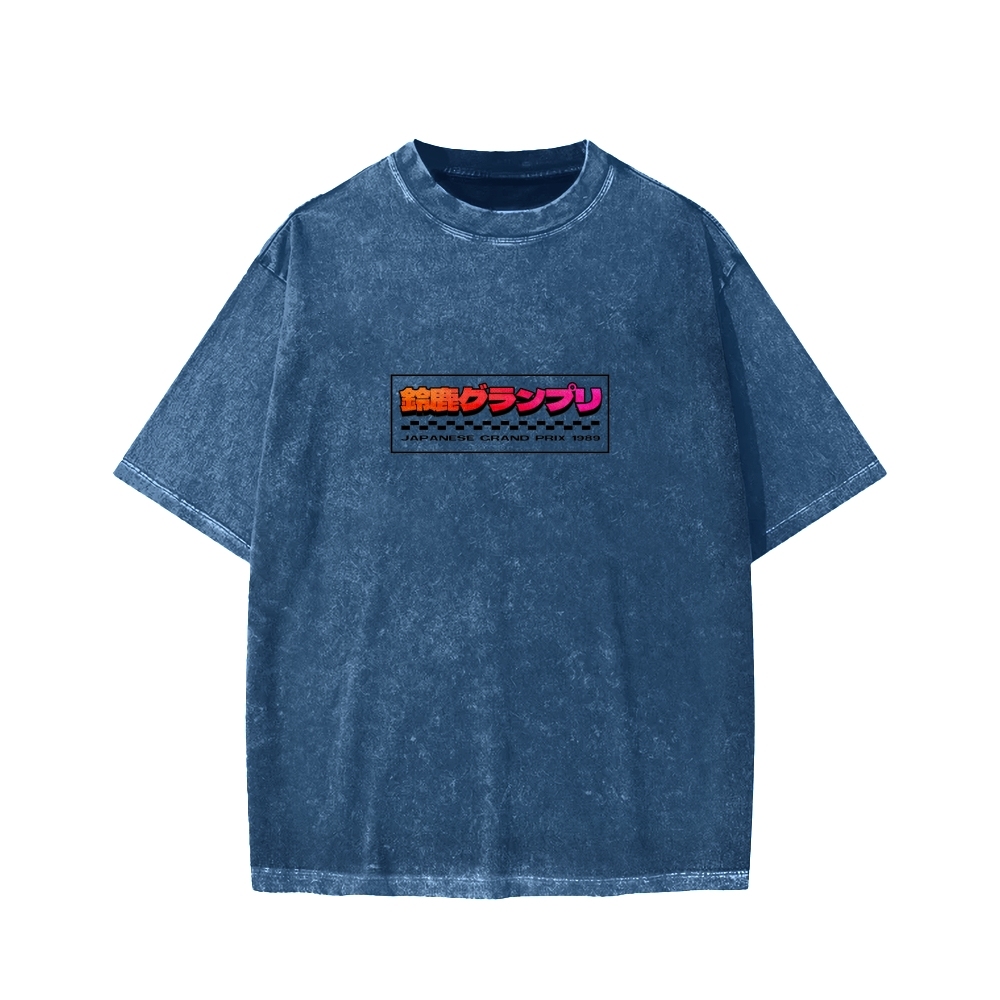 Tokyo-Assassin Japanese Grand Prix 1989  Front And Back Printing Washed T-shirt