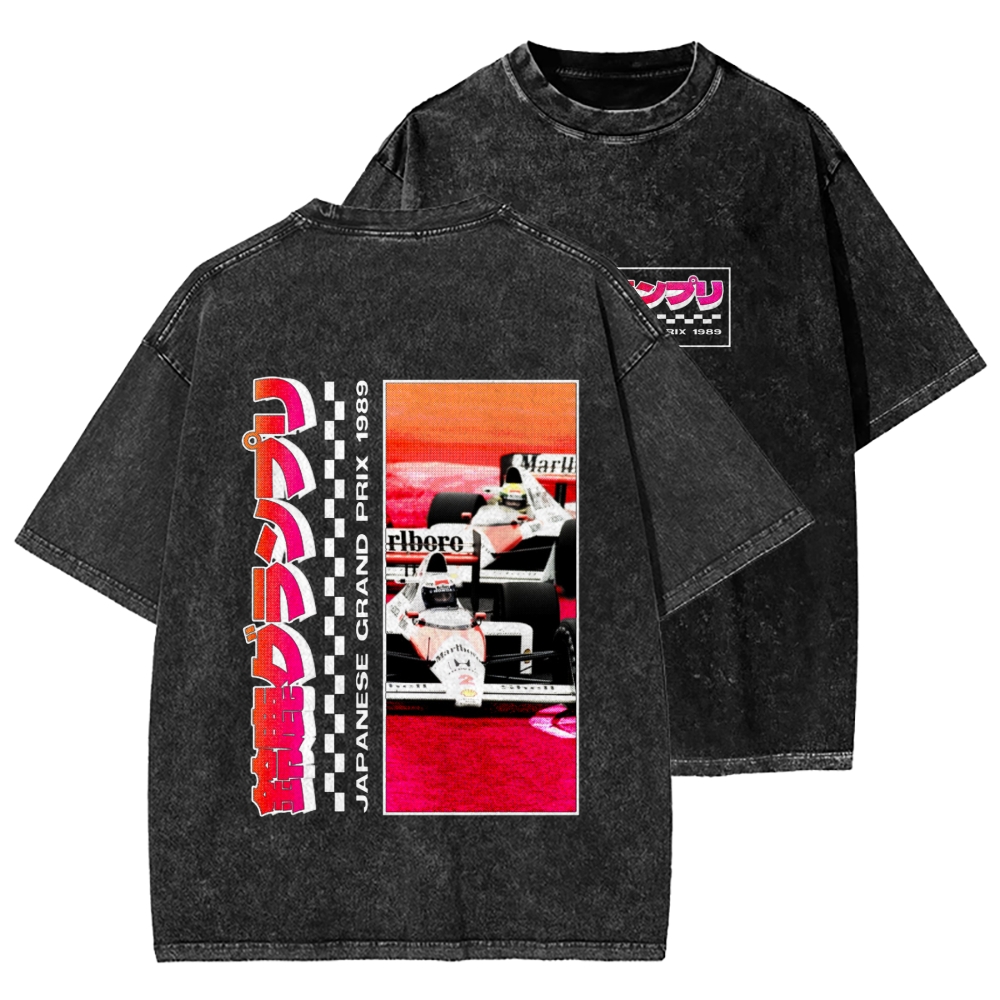 Tokyo-Assassin Japanese Grand Prix 1989  Front And Back Printing Washed T-shirt