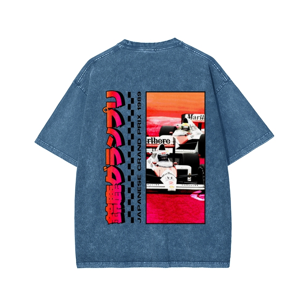Tokyo-Assassin Japanese Grand Prix 1989  Front And Back Printing Washed T-shirt