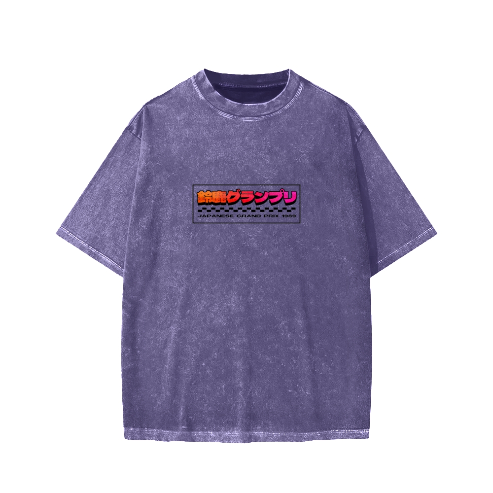 Tokyo-Assassin Japanese Grand Prix 1989  Front And Back Printing Washed T-shirt