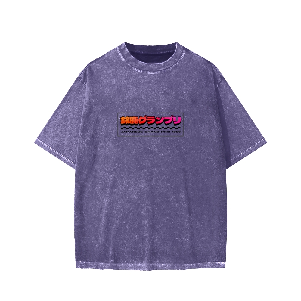 Tokyo-Assassin Japanese Grand Prix 1989  Front And Back Printing Washed T-shirt
