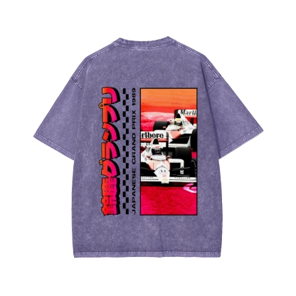 Tokyo-Assassin Japanese Grand Prix 1989  Front And Back Printing Washed T-shirt