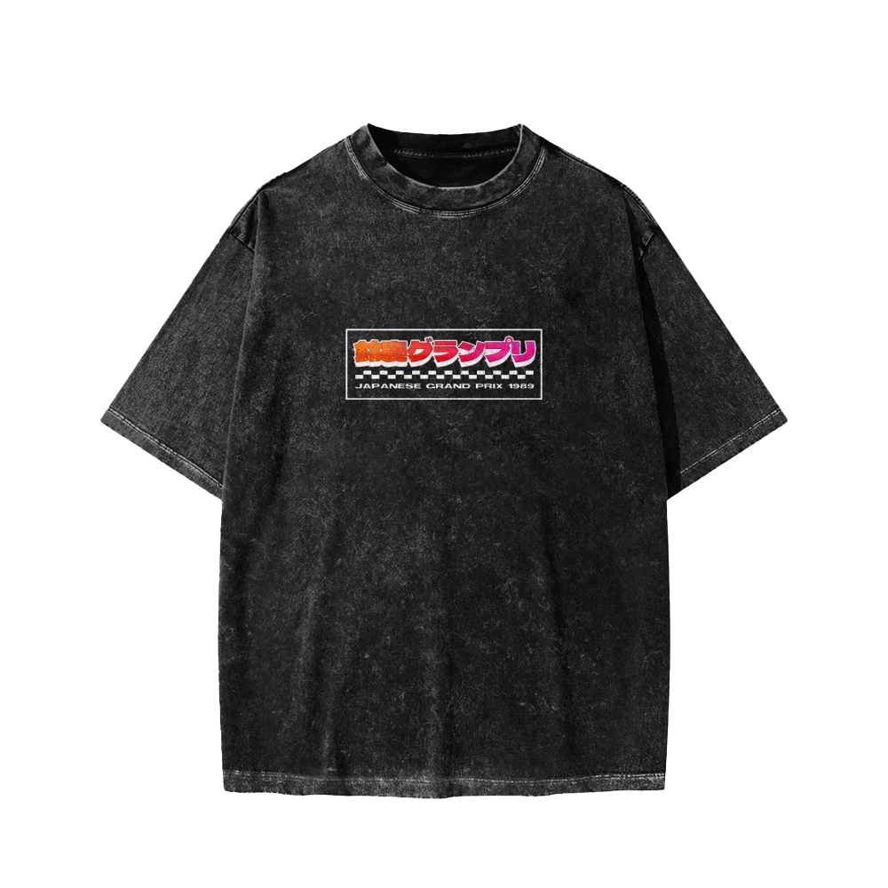 Tokyo-Assassin Japanese Grand Prix 1989  Front And Back Printing Washed T-shirt
