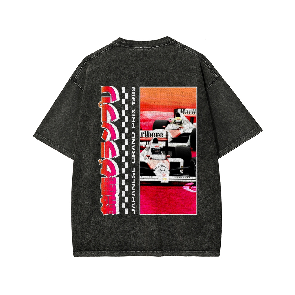 Tokyo-Assassin Japanese Grand Prix 1989  Front And Back Printing Washed T-shirt