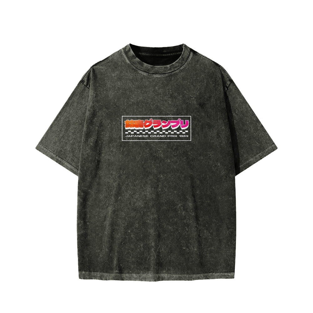 Tokyo-Assassin Japanese Grand Prix 1989  Front And Back Printing Washed T-shirt