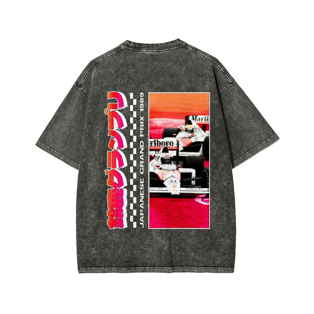 Tokyo-Assassin Japanese Grand Prix 1989  Front And Back Printing Washed T-shirt