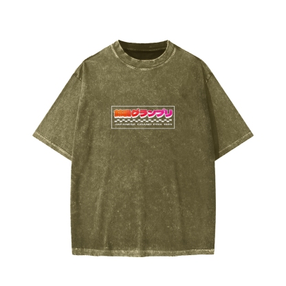 Tokyo-Assassin Japanese Grand Prix 1989  Front And Back Printing Washed T-shirt