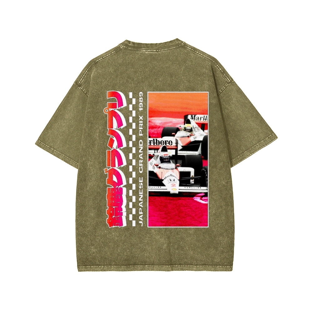 Tokyo-Assassin Japanese Grand Prix 1989  Front And Back Printing Washed T-shirt