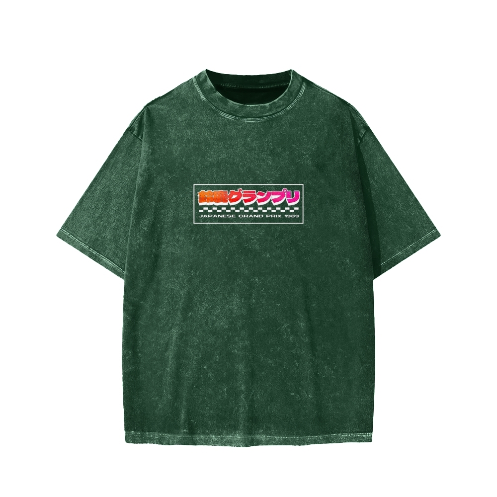 Tokyo-Assassin Japanese Grand Prix 1989  Front And Back Printing Washed T-shirt