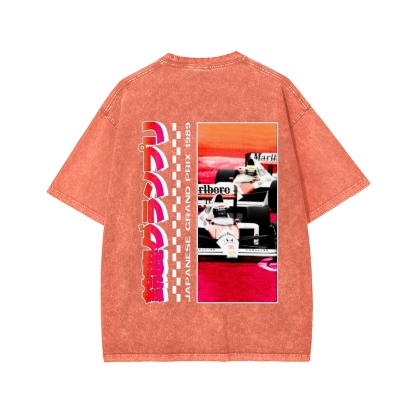 Tokyo-Assassin Japanese Grand Prix 1989  Front And Back Printing Washed T-shirt