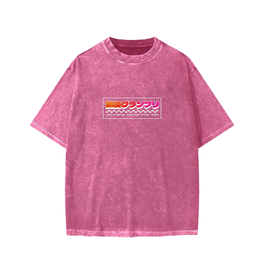 Tokyo-Assassin Japanese Grand Prix 1989  Front And Back Printing Washed T-shirt