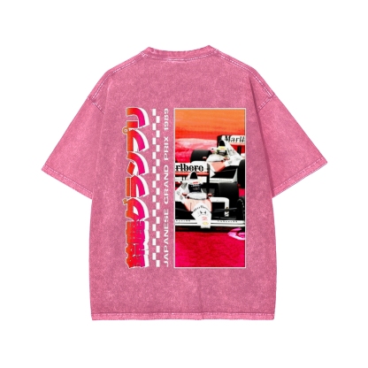 Tokyo-Assassin Japanese Grand Prix 1989  Front And Back Printing Washed T-shirt