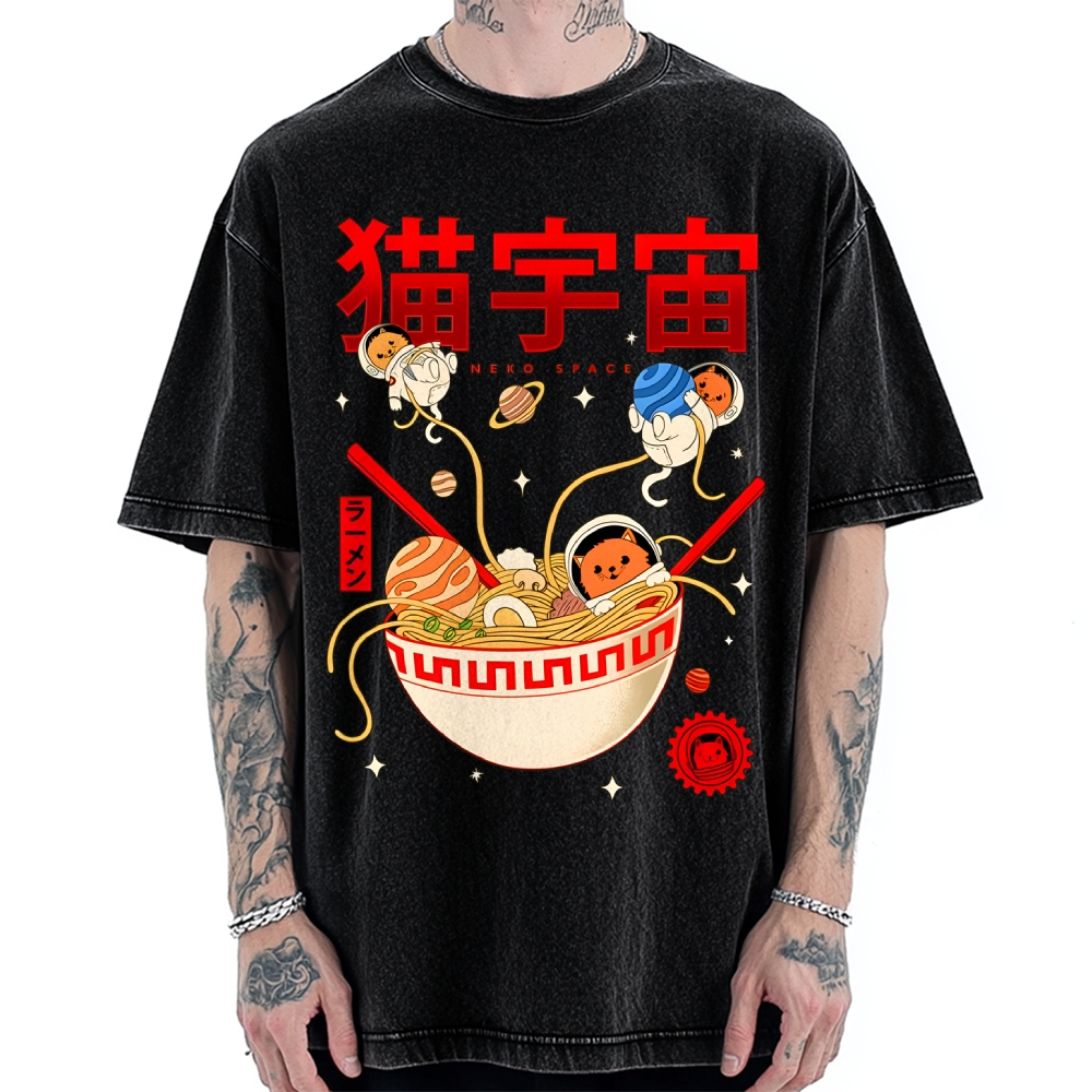 Neko Space - Ramen Adventures Vintage Washed T-shirt