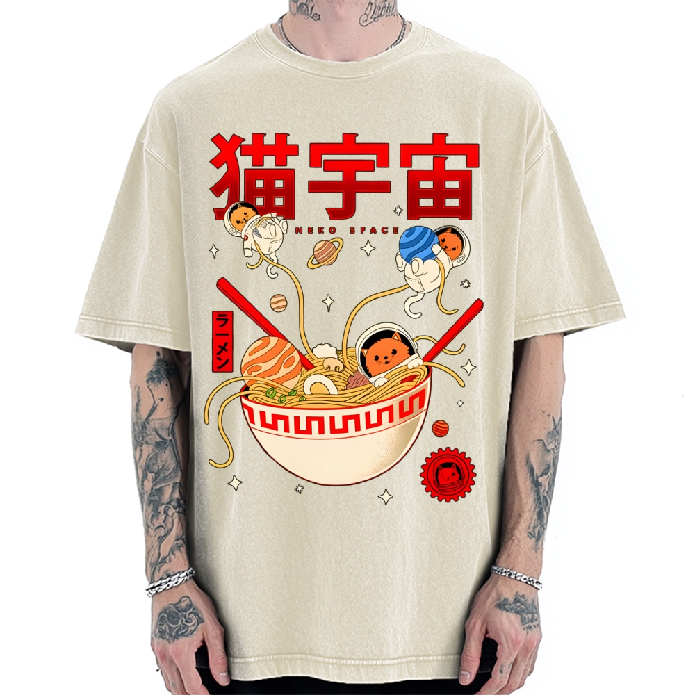 Neko Space - Ramen Adventures Vintage Washed T-shirt