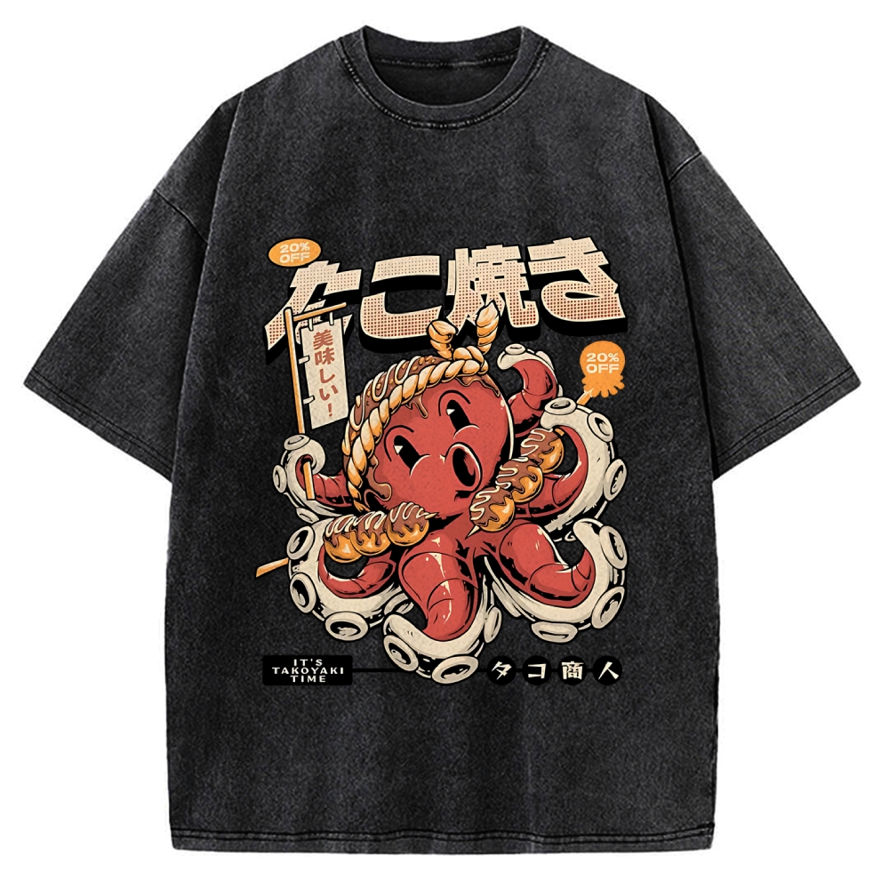 Japan Osaka Delicious Takoyaki Vintage Washed T-shirt