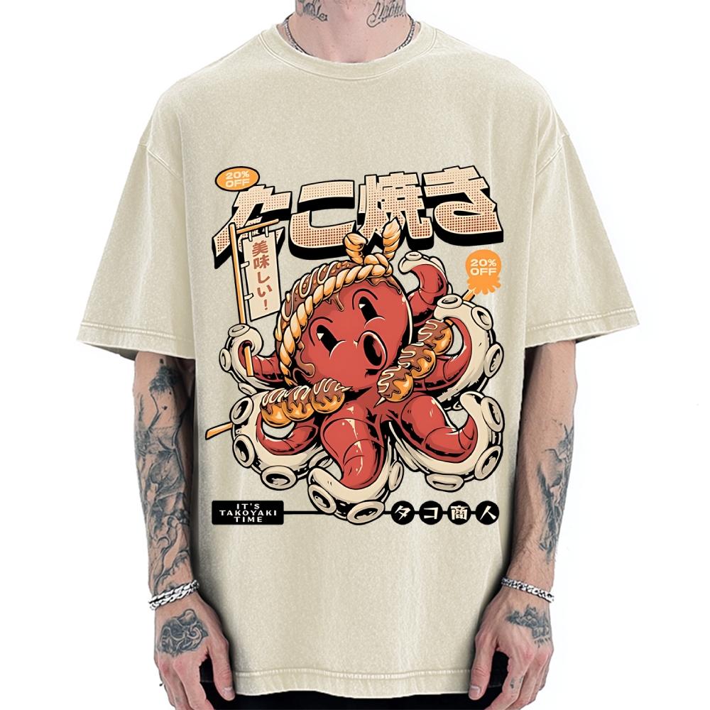 Japan Osaka Delicious Takoyaki Vintage Washed T-shirt