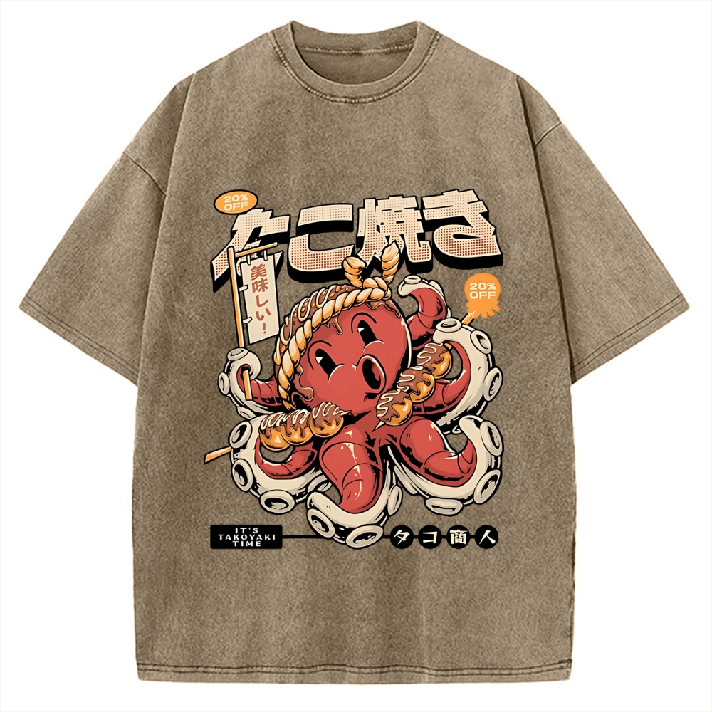 Japan Osaka Delicious Takoyaki Vintage Washed T-shirt