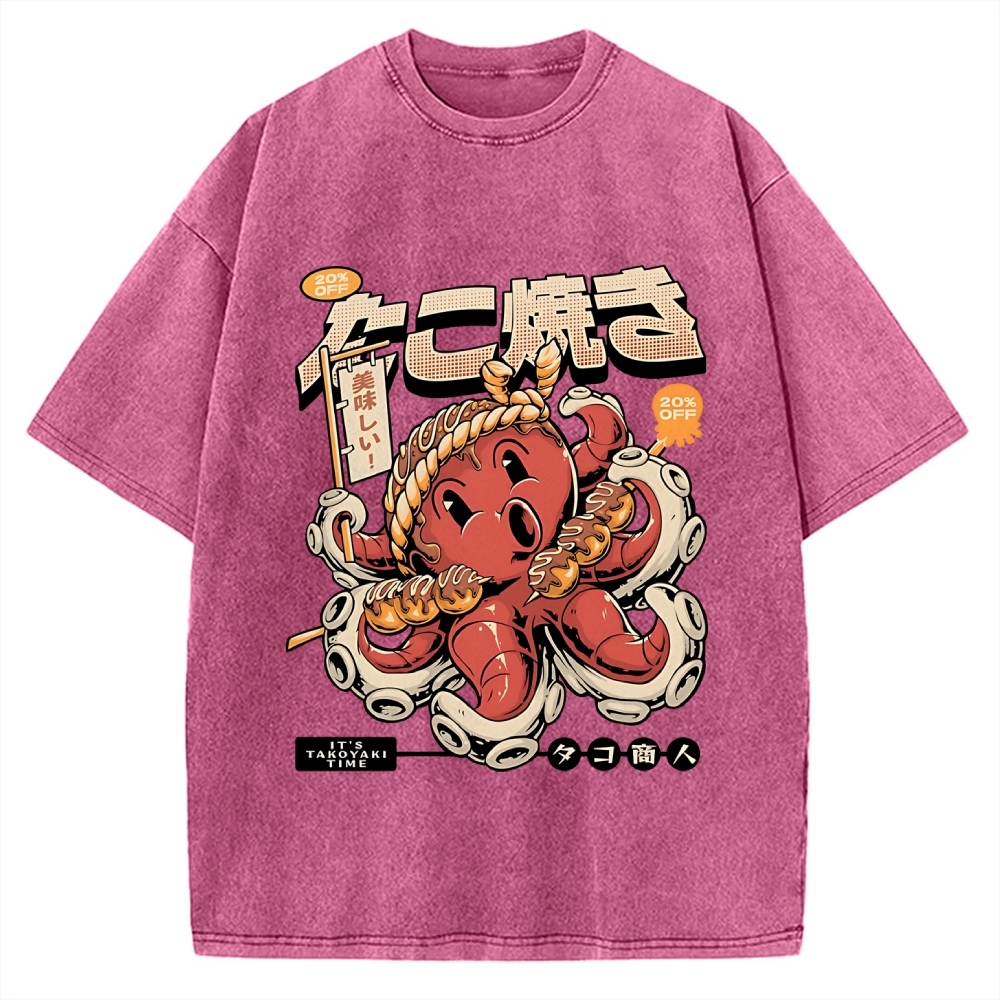Japan Osaka Delicious Takoyaki Vintage Washed T-shirt