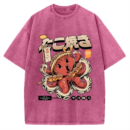Japan Osaka Delicious Takoyaki Vintage Washed T-shirt